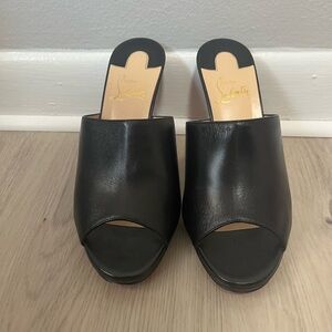 Christian Louboutin| Black Leather Pigamule